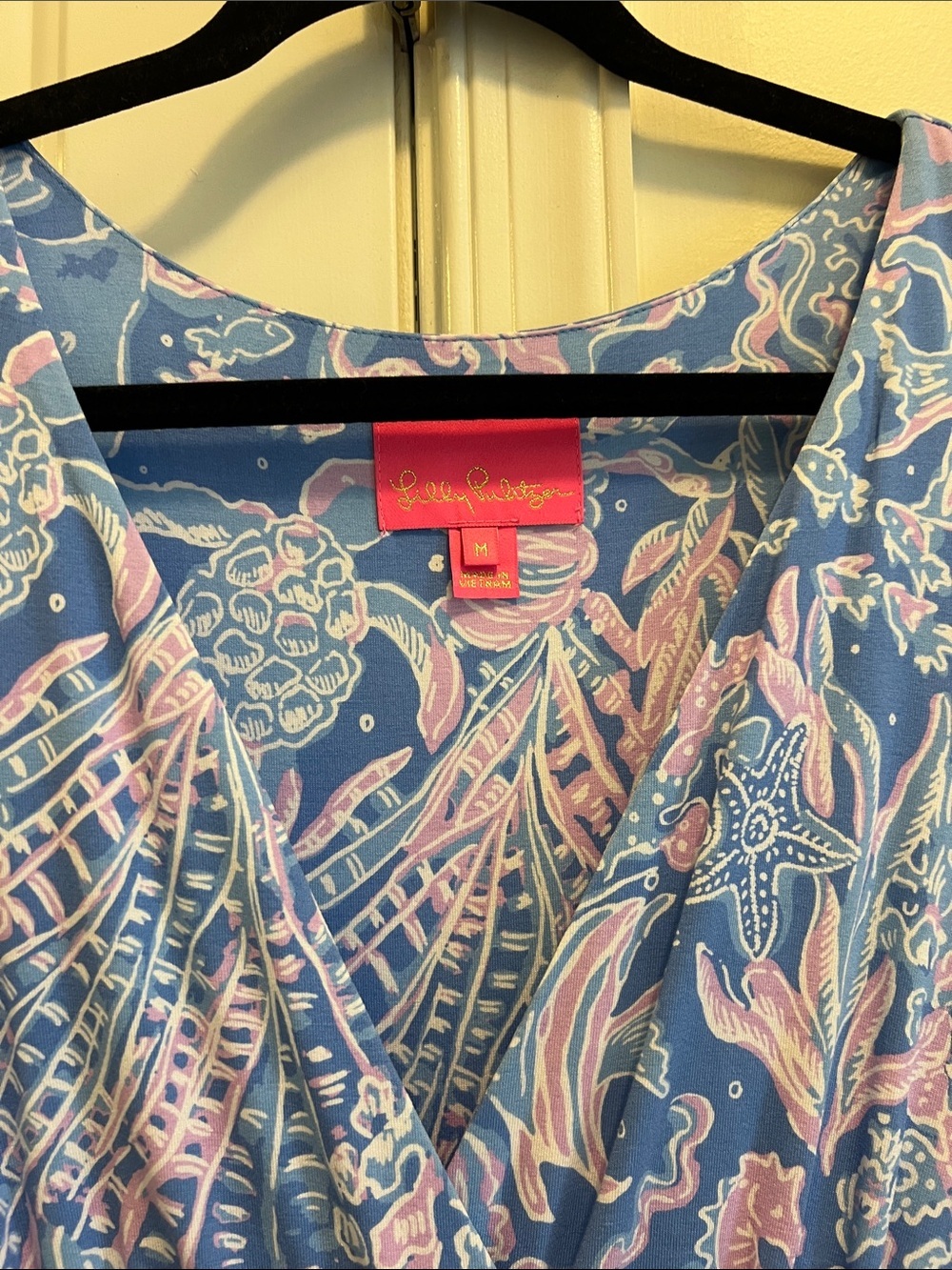 Lilly Pulitzer size M excellent condition Moana Faux Wrap dress Boca Blue - Picture 4 of 7